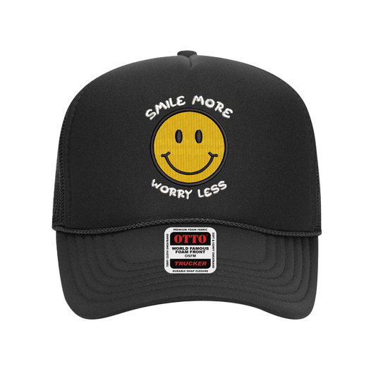 "SMILE MORE,WORRY LESS'' - TRUCKER HAT